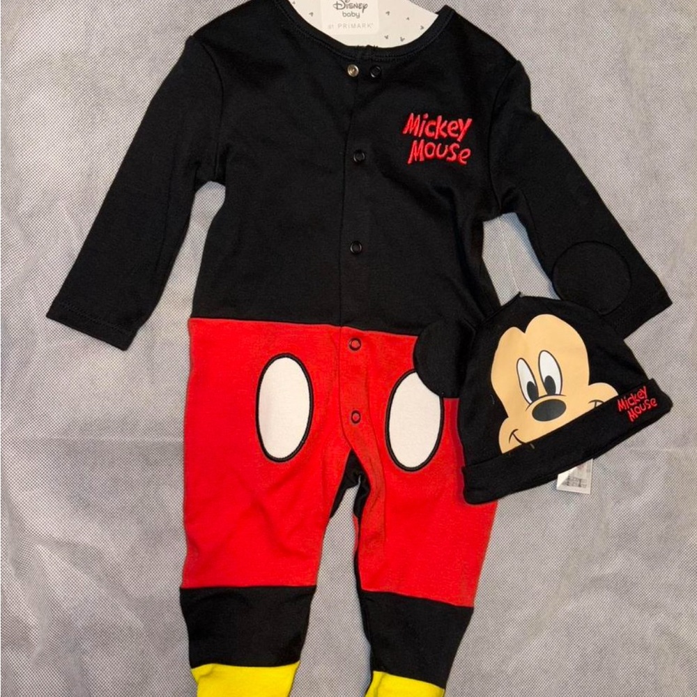 Disney Mickey Mouse Kids Footie - Black, Red, and Yellow